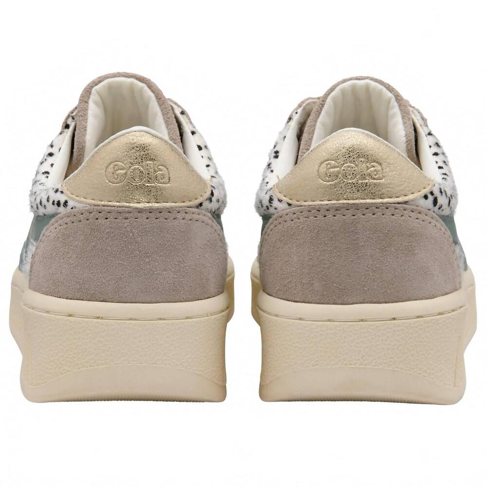 NEW GOLA women's grandslam savannah sneakers in cheetah/feather grey/green mist - Picture 4 of 5